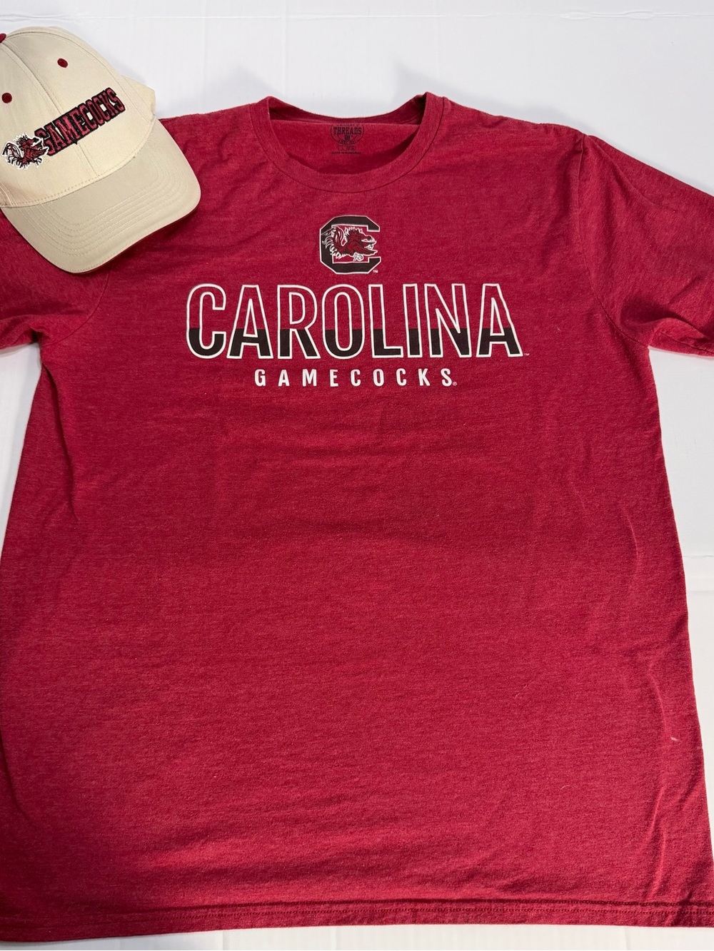 South Carolina Gamecocks Men’s L T-Shirt &  Hat Bundle ,  tiny bleach stains
